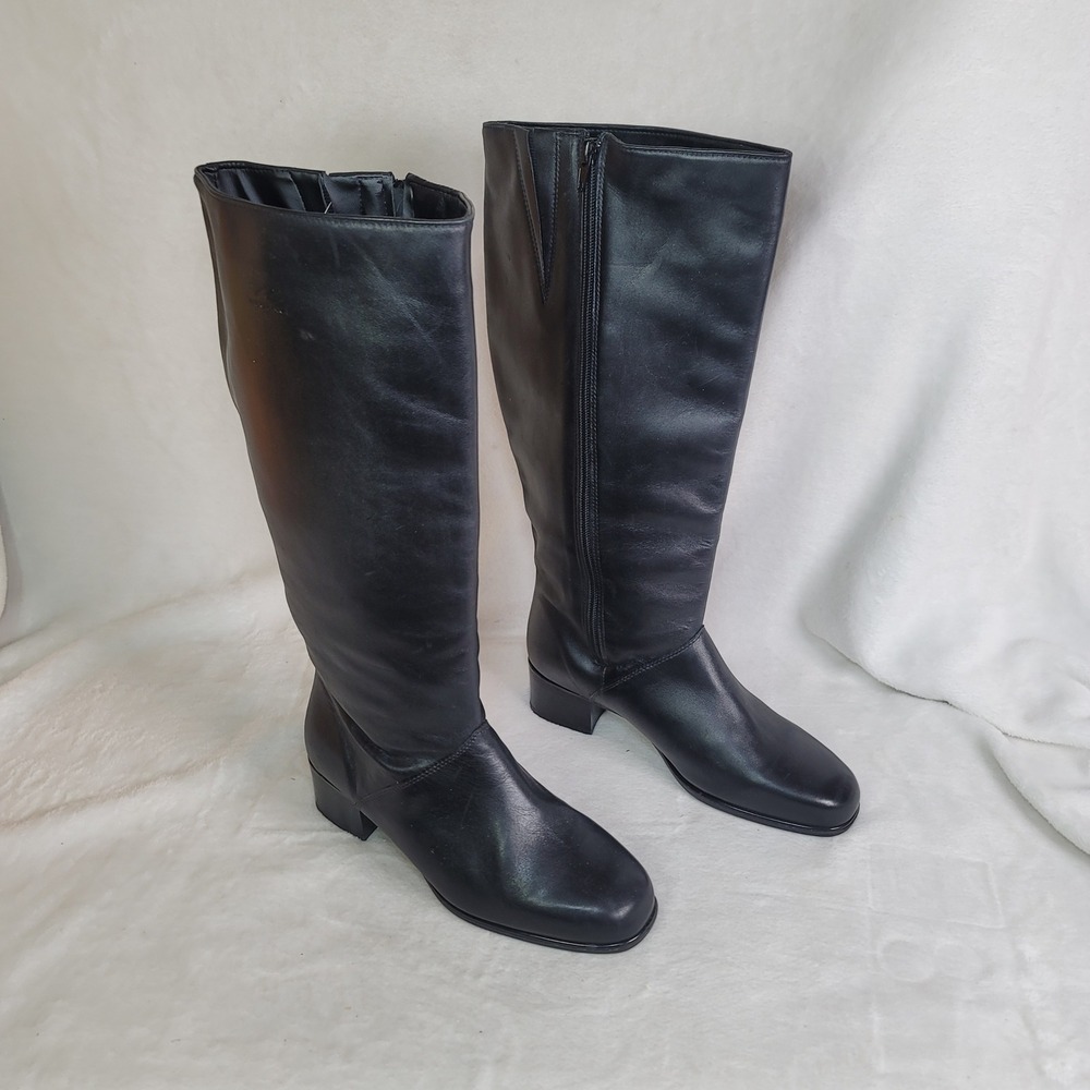 Regence Black Equstrian Knee High Boots Dressy Whimsigoth 8 D Riding Career‎